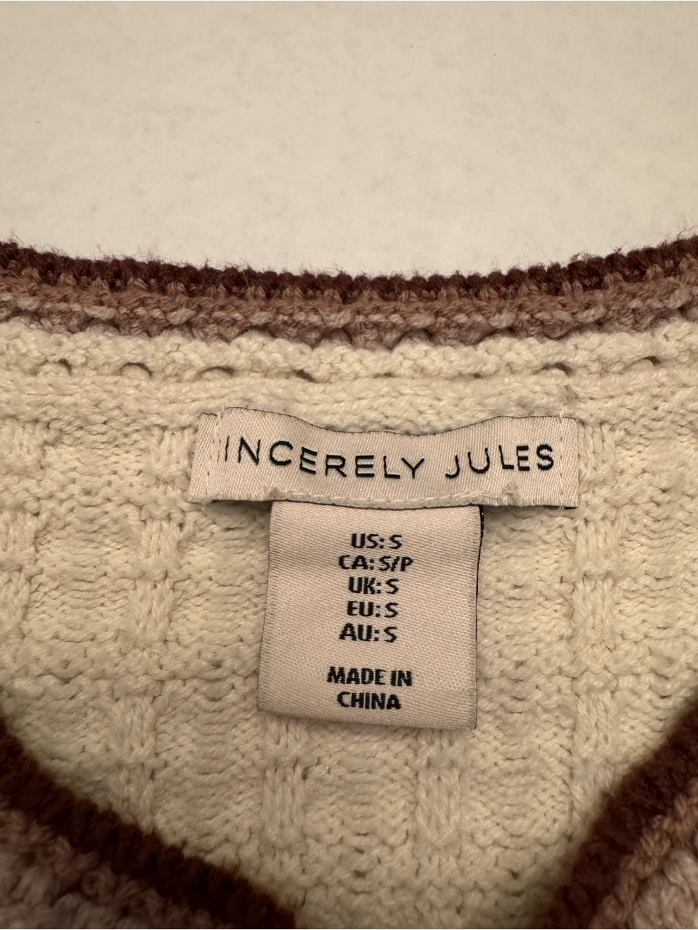 Sincerely Jules Cream Knit Tank Top Size Small Boho Minimalist Sleeveless - Picture 9 of 11